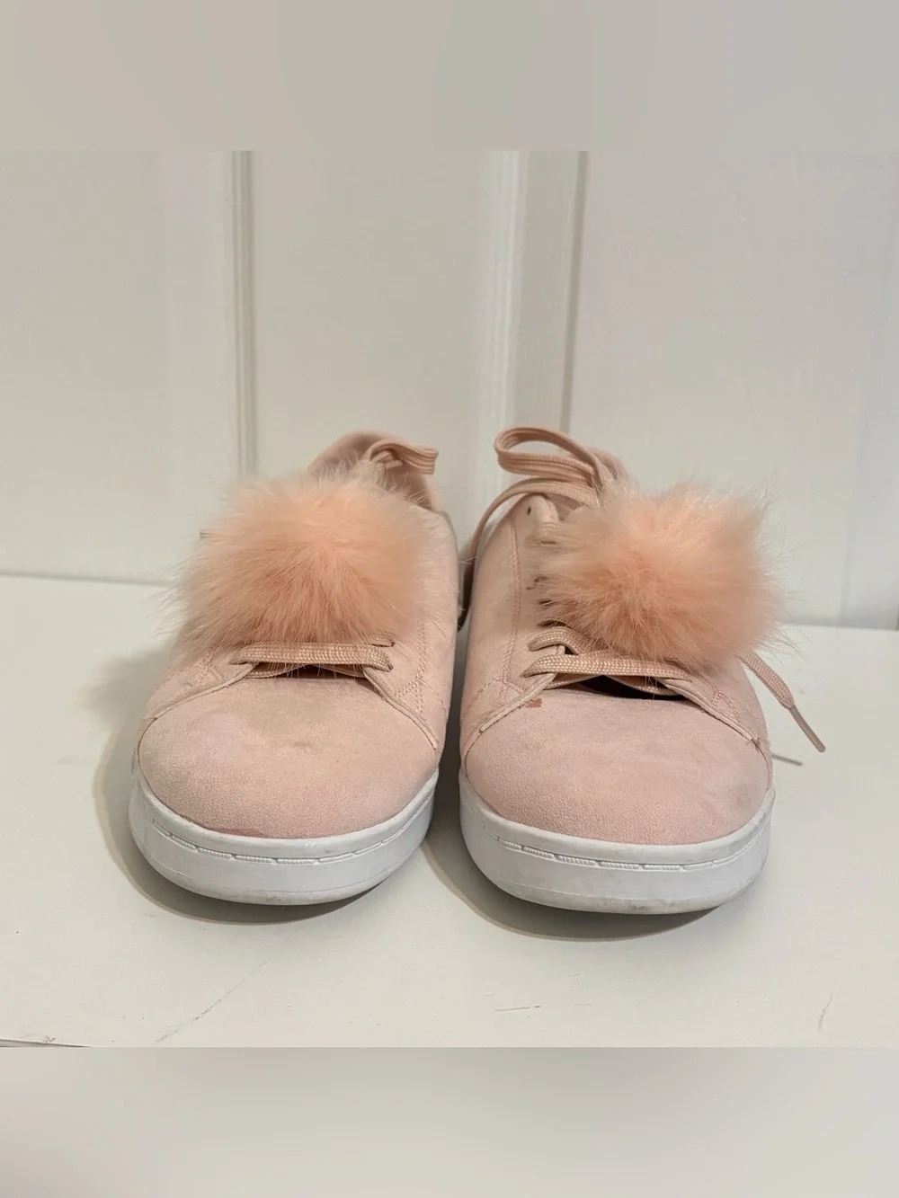 Madden Girl “Fluffy” Pink Pom Pom Sneakers